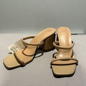 A New Day Beige and Glitter Heels